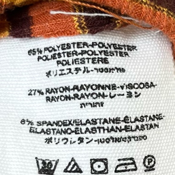 Free People Striped Cape Cod Cowl Neck Thermal Long Sleeve Shirt Top Orange XS - Picture 8 of 8